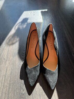 STACCATO Black Suede Pointed Toe Heels ( Brand New)